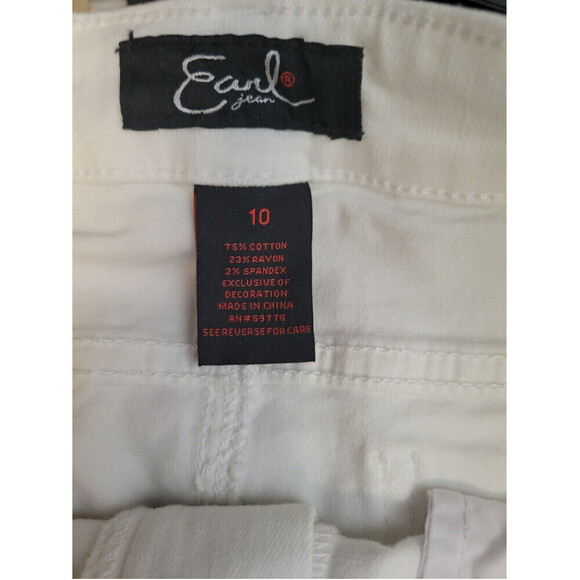 Earl Soft Stretch White Cropped NWT Size 10 5 Pocket Design APR $54.00 - Picture 4 of 5